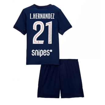 Billige Fotballdrakt Paris Saint-Germain Lucas Hernandez #21 Replika Hjemmedraktsett Barn 2025-26 Kortermet (med bukser)